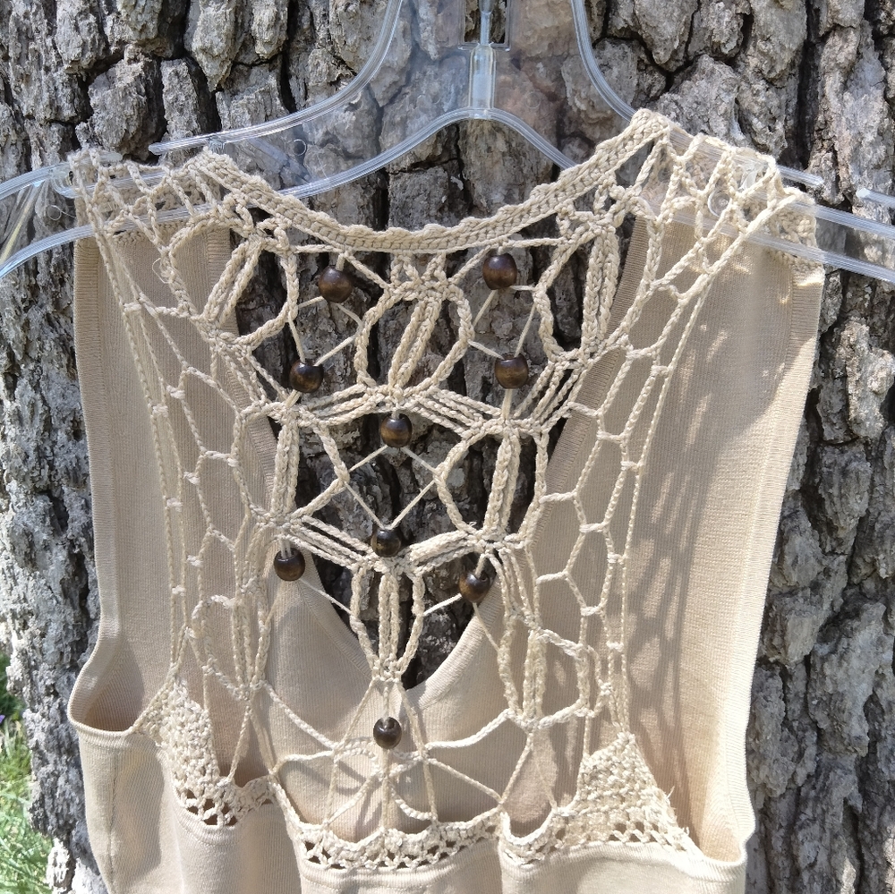 ⬇️Price Drop!⬇️ Andre Oliver Macrame Back Sleeveless Blouse in size M